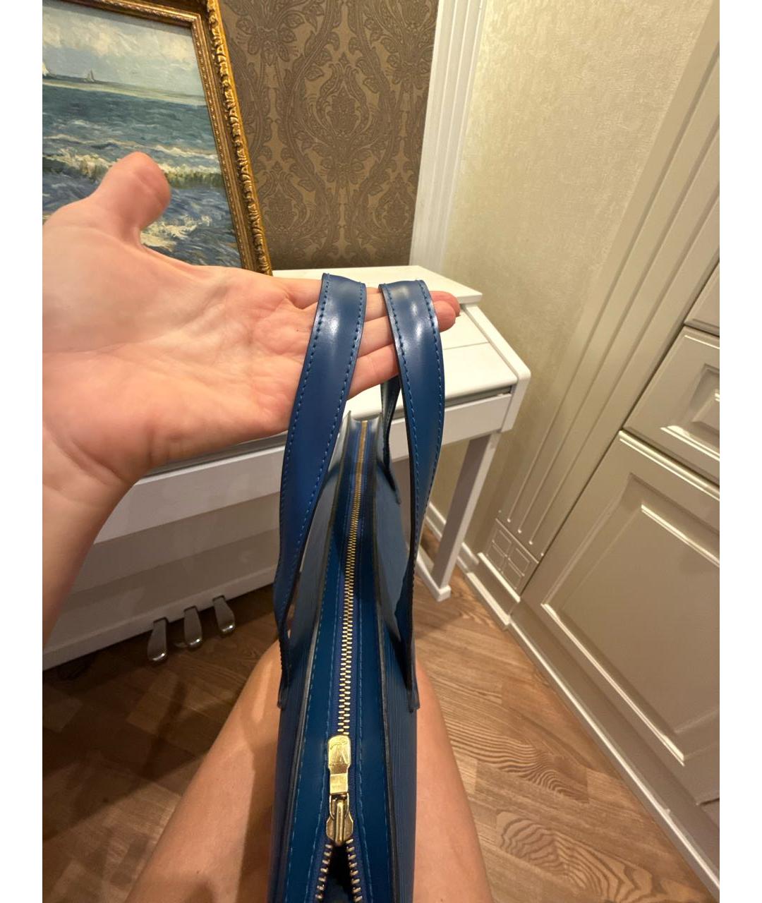 LOUIS VUITTON Темно-синяя сумка с короткими ручками, фото 4