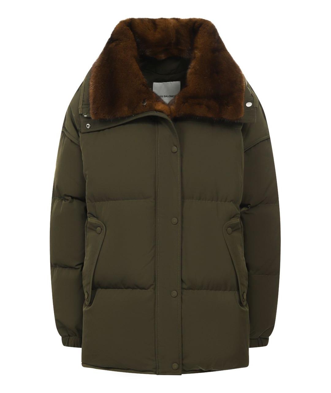 YVES SALOMON Хаки полиэстеровый пуховик, фото 6