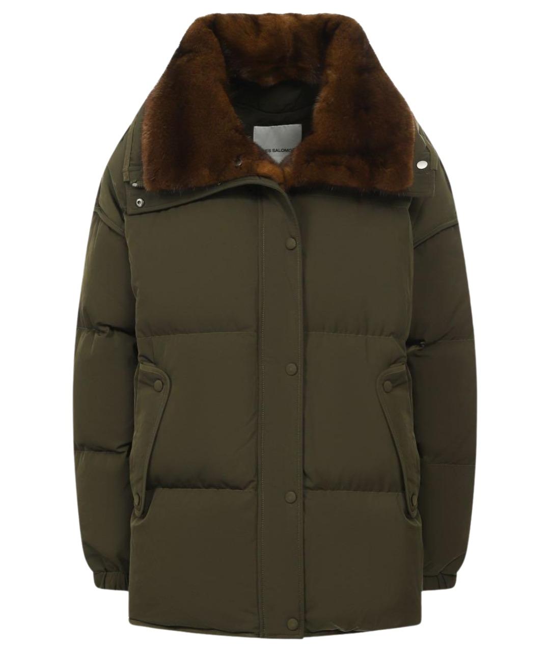 YVES SALOMON Хаки полиэстеровый пуховик, фото 1