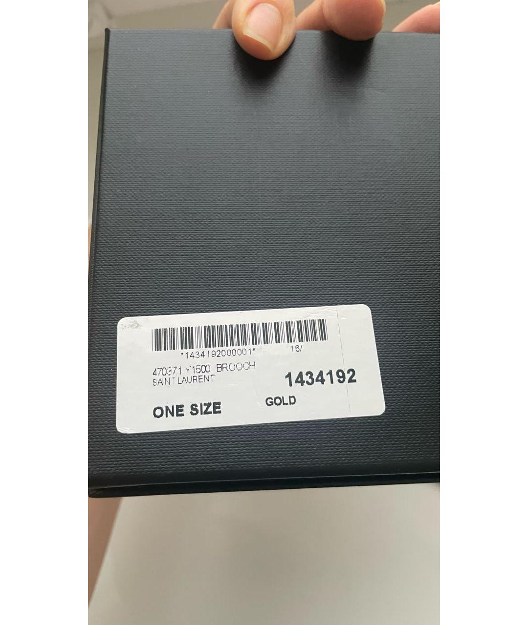 SAINT LAURENT Золотая латунная булавка / брошь, фото 4