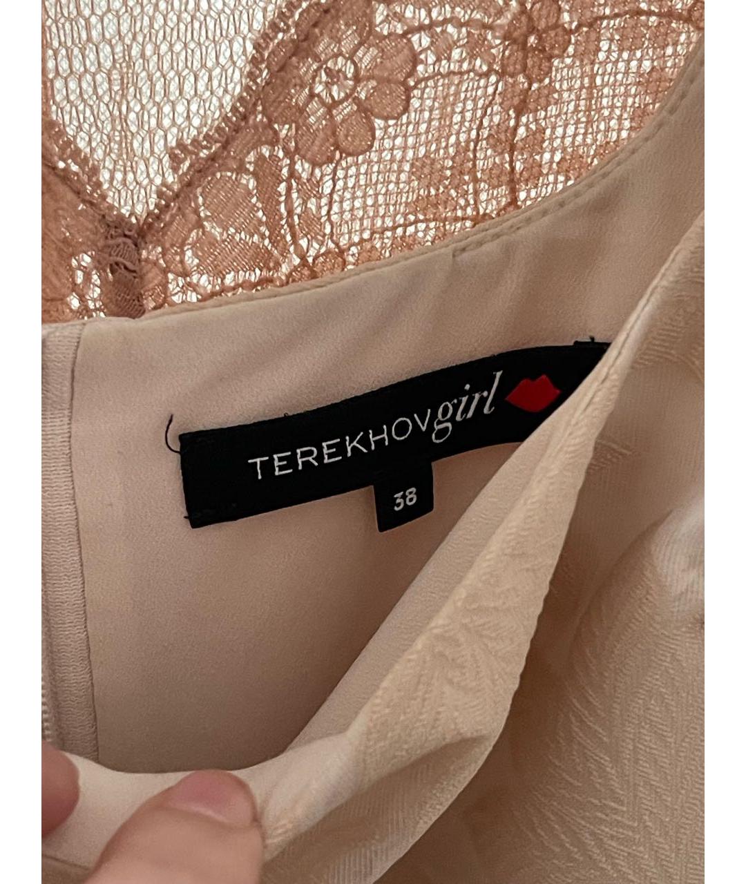 ALEXANDER TEREKHOV Бежевое полиэстеровое платье, фото 3