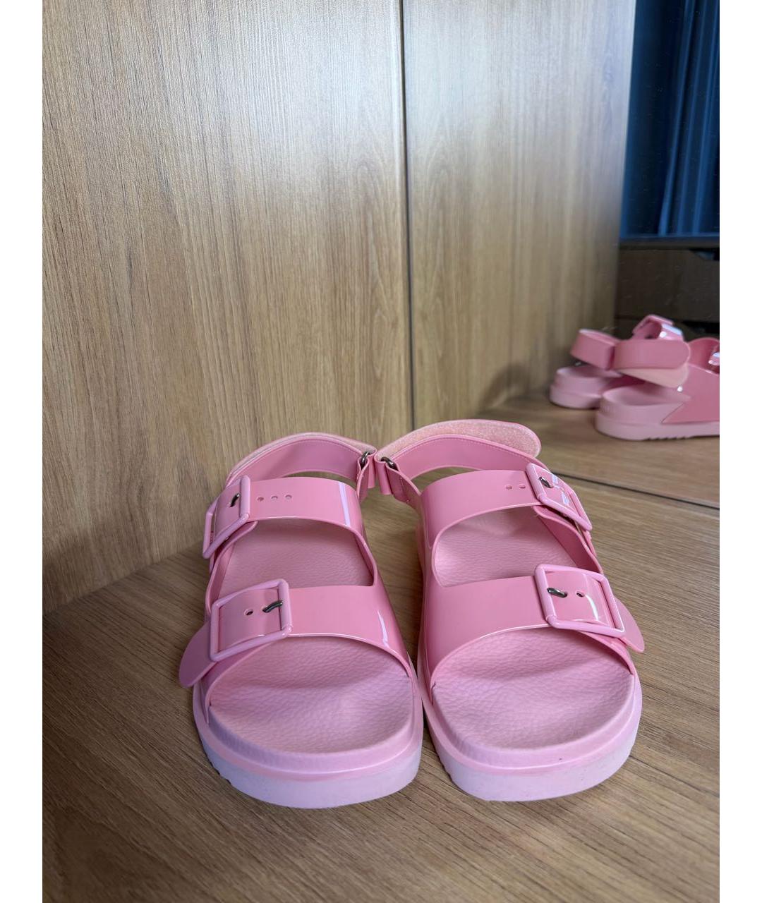 GUCCI Розовые резиновые сандалии, фото 3