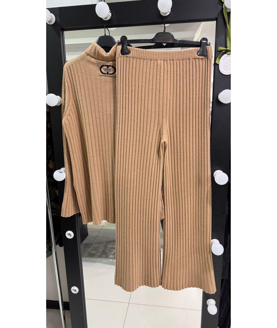 TWIN-SET Бежевый шерстяной спортивные костюмы, фото 2