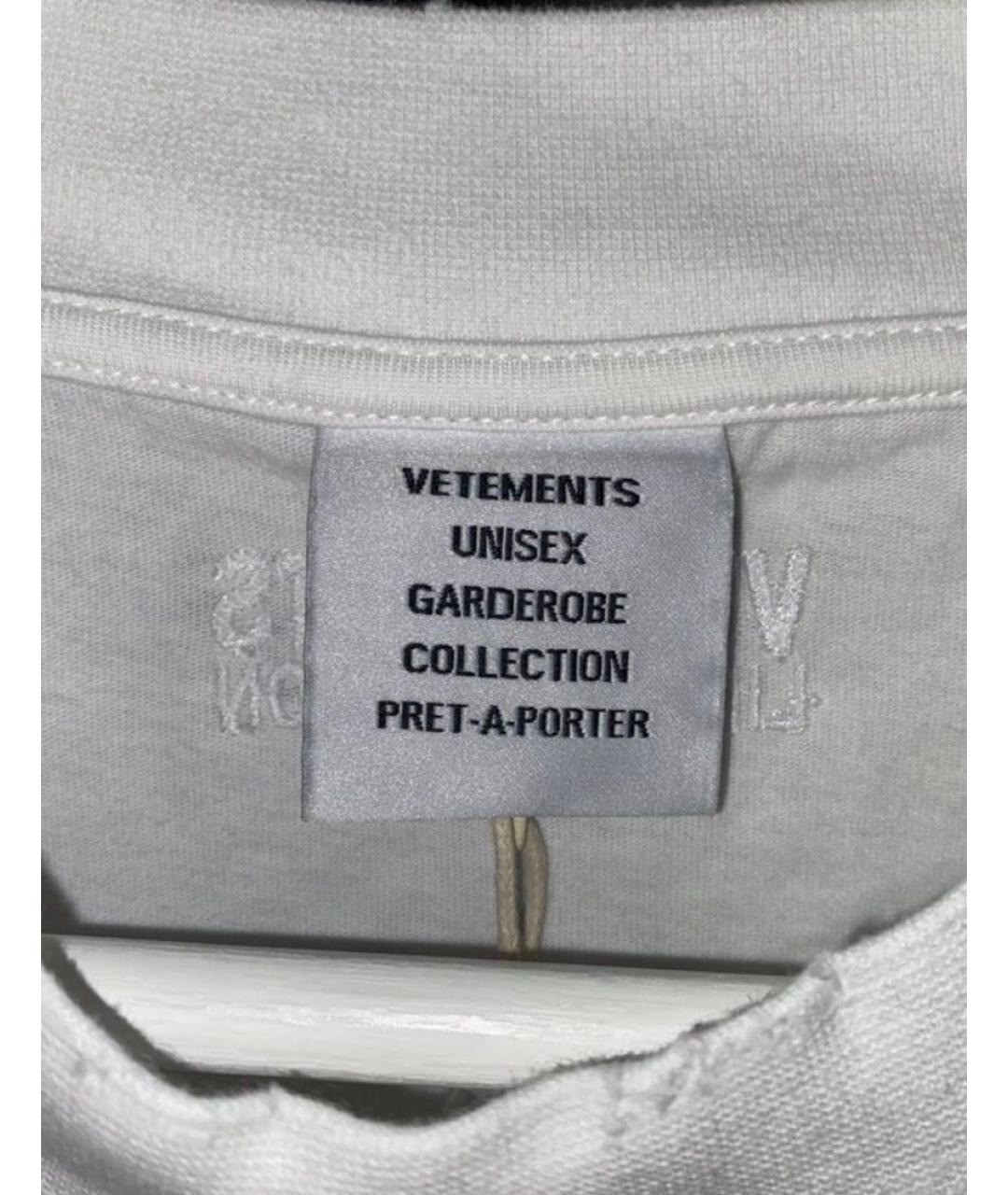 VETEMENTS Белая хлопковая футболка, фото 4