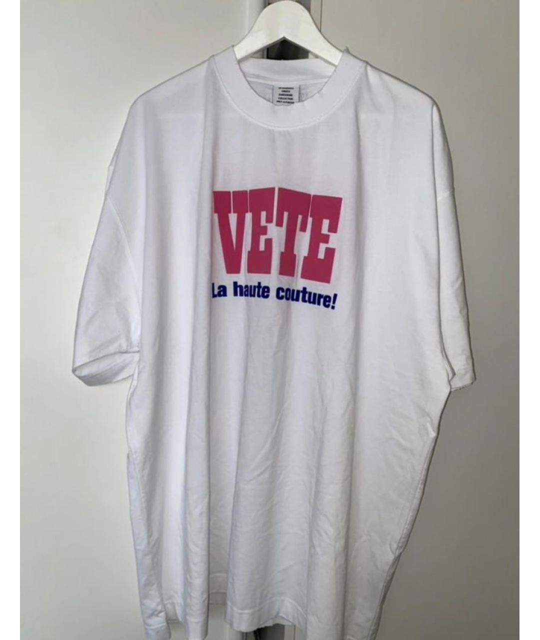 VETEMENTS Белая хлопковая футболка, фото 2