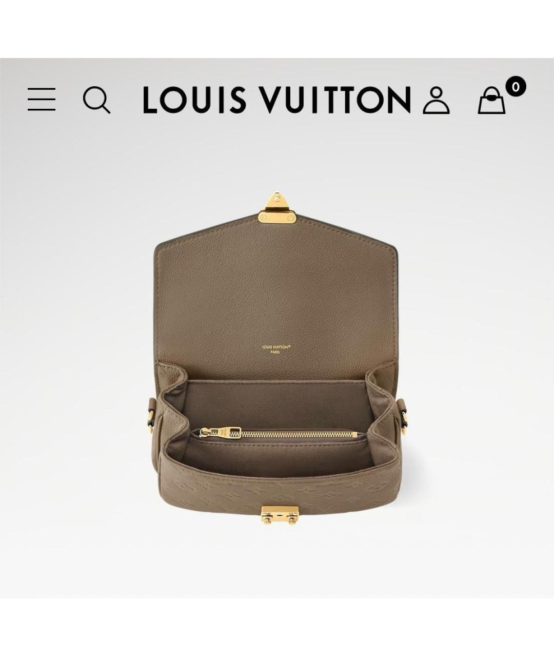 LOUIS VUITTON Серая кожаная сумка через плечо, фото 4