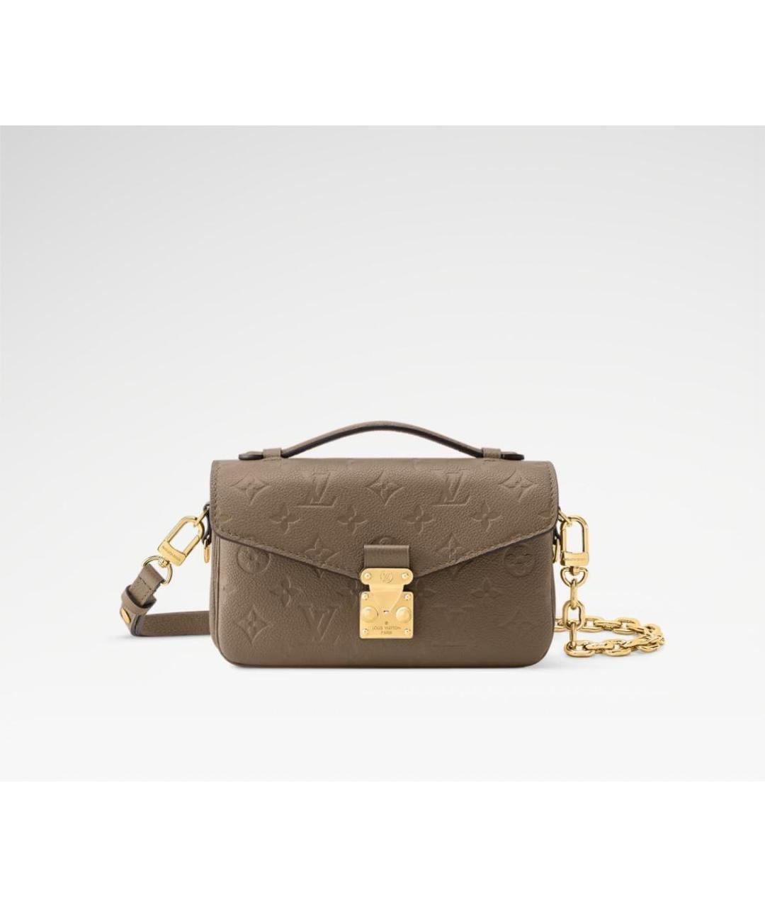 LOUIS VUITTON Серая кожаная сумка через плечо, фото 7