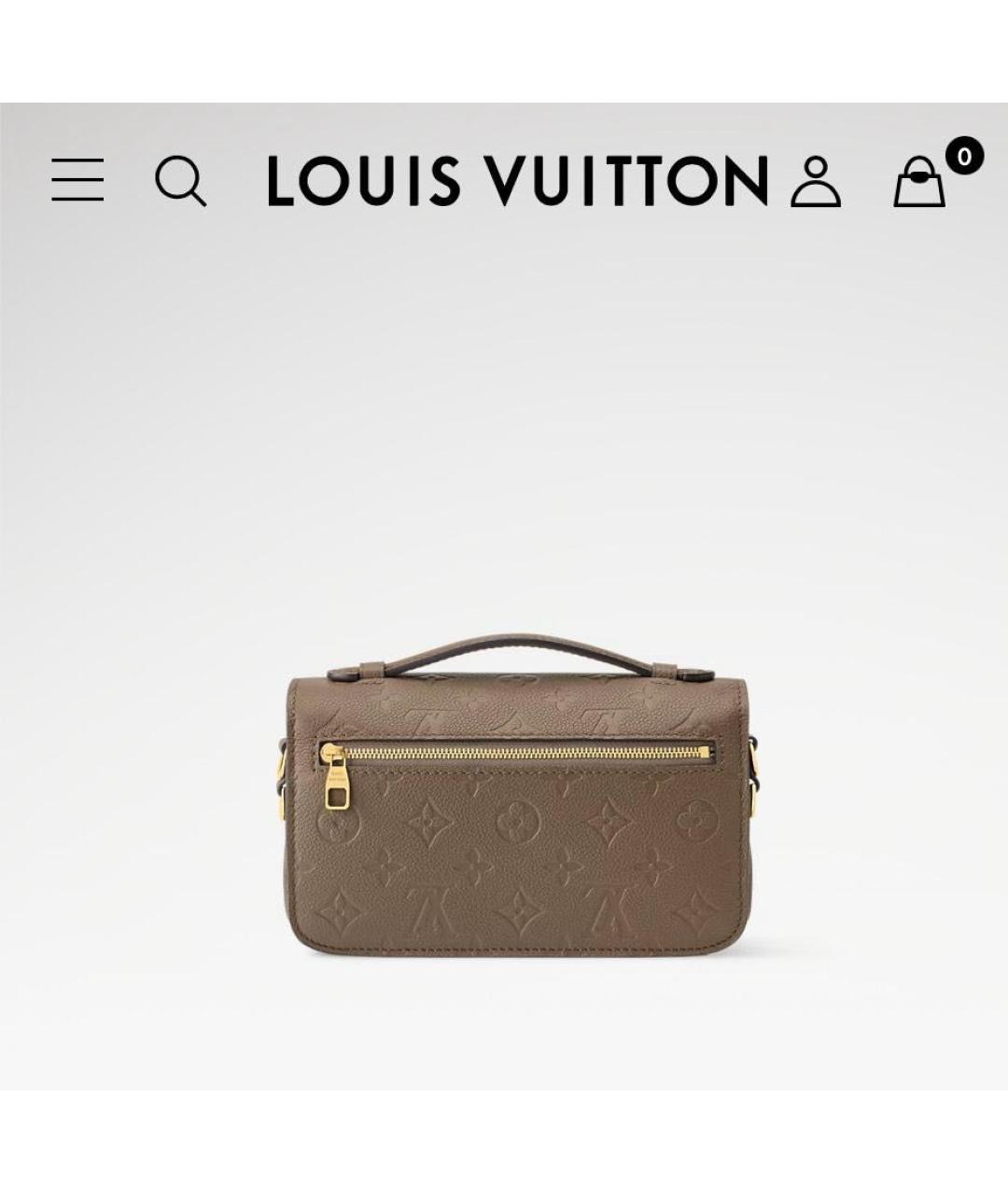 LOUIS VUITTON Серая кожаная сумка через плечо, фото 2