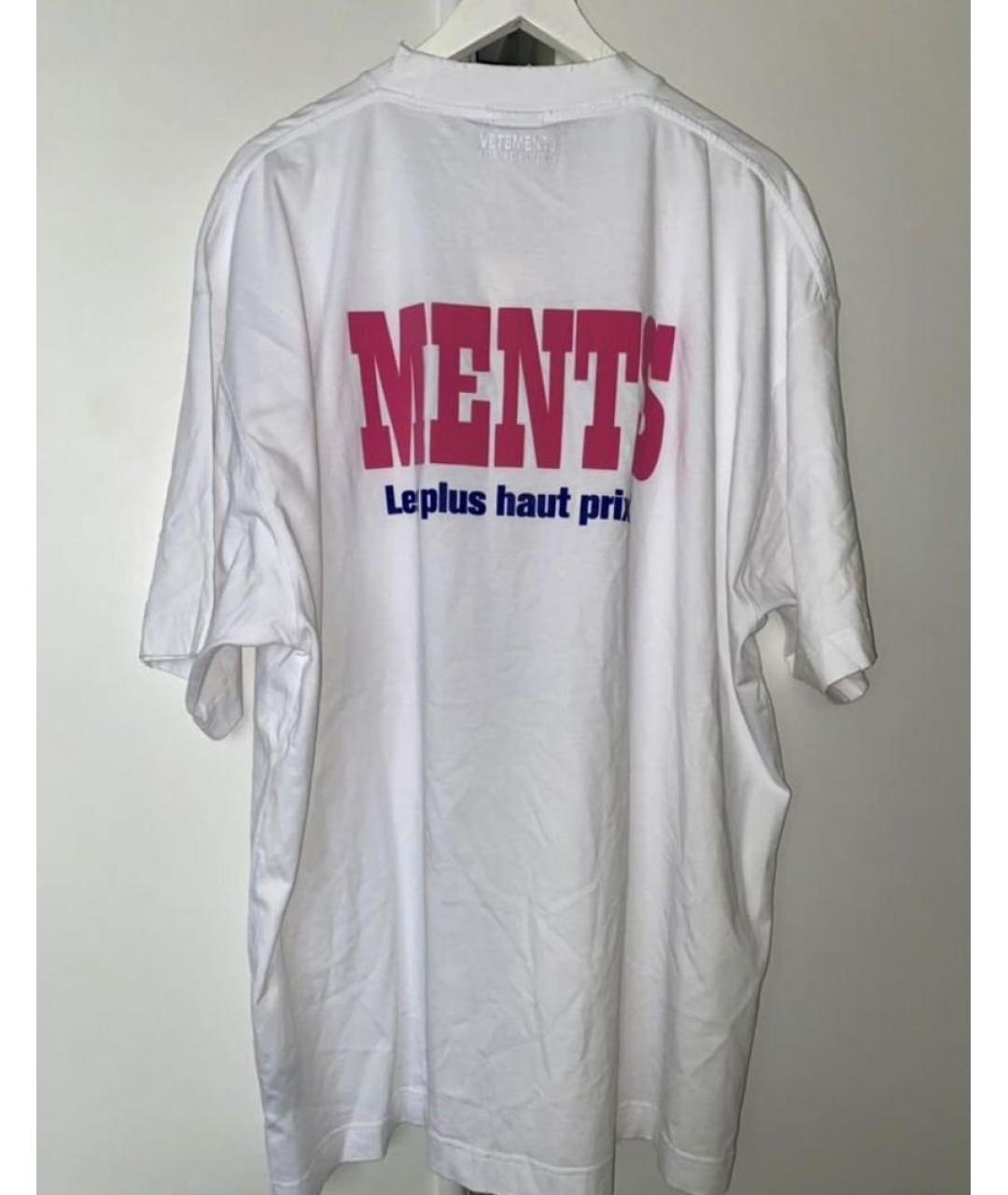 VETEMENTS Белая хлопковая футболка, фото 3