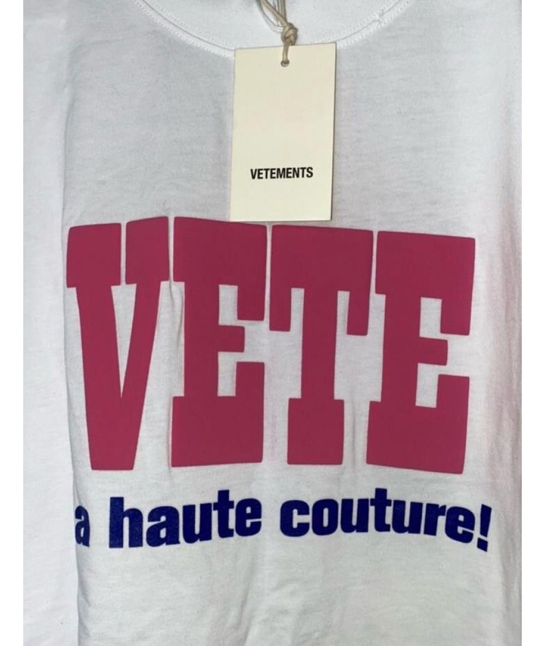 VETEMENTS Белая хлопковая футболка, фото 6