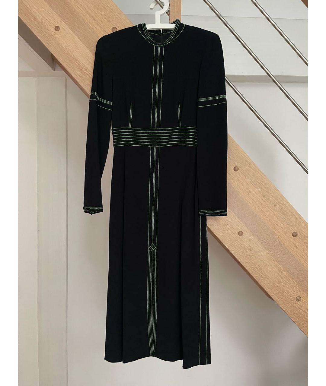 BURBERRY Черное вискозное повседневное платье, фото 5