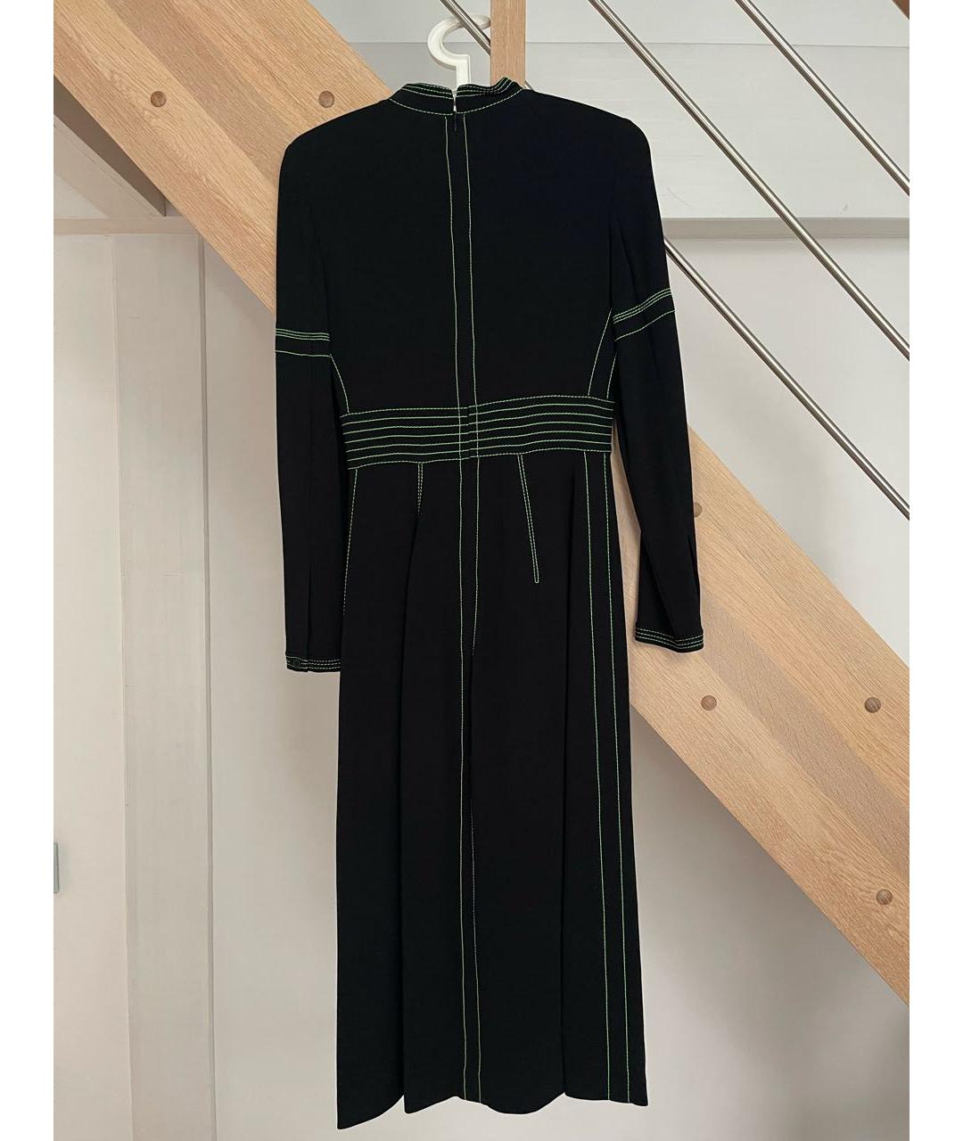 BURBERRY Черное вискозное повседневное платье, фото 2