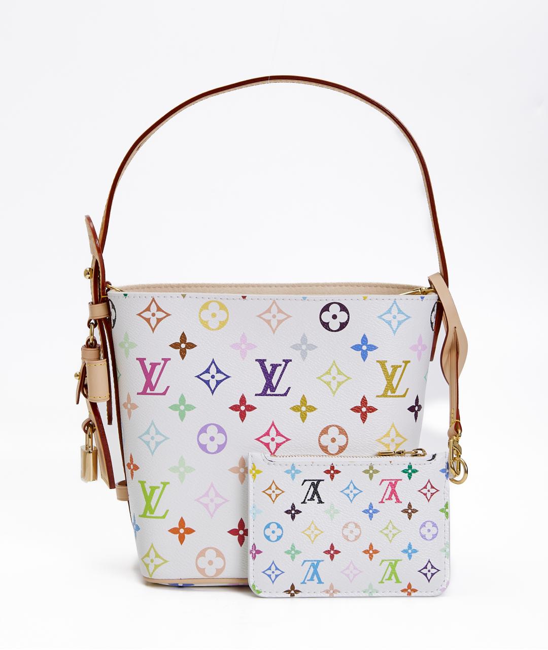 LOUIS VUITTON Белая кожаная сумка через плечо, фото 4