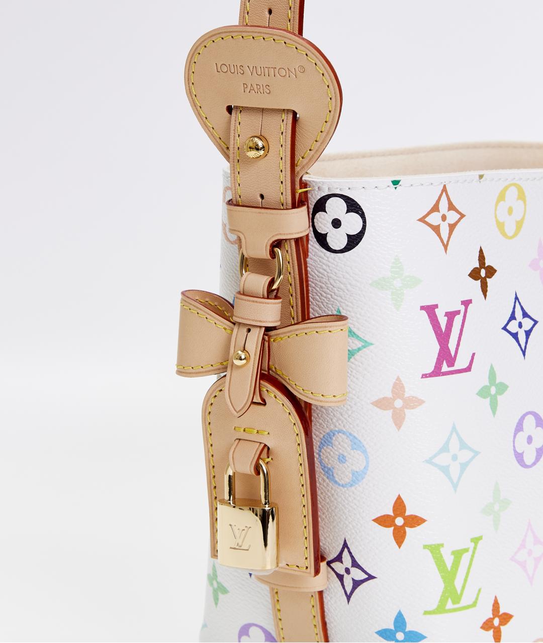 LOUIS VUITTON Белая кожаная сумка через плечо, фото 5