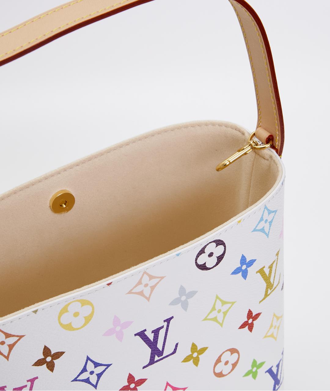 LOUIS VUITTON Белая кожаная сумка через плечо, фото 7