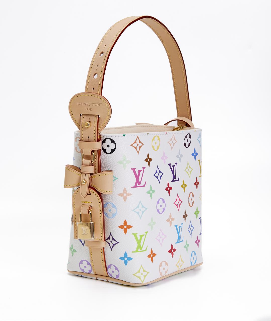 LOUIS VUITTON Белая кожаная сумка через плечо, фото 9