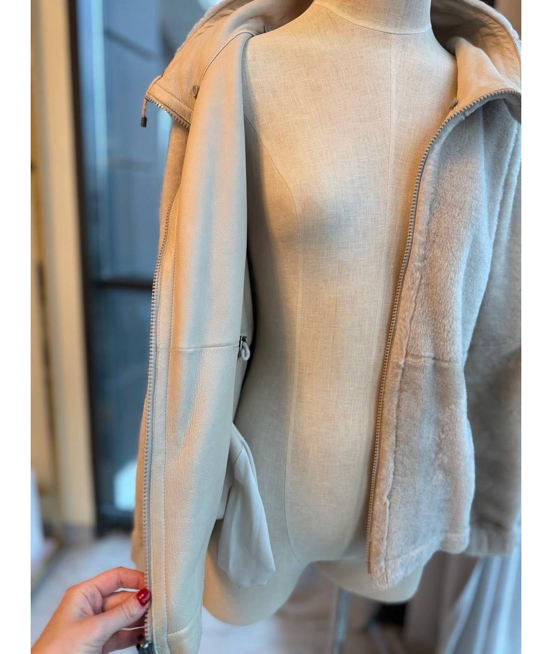 BRUNELLO CUCINELLI Серая шерстяная дубленка, фото 3