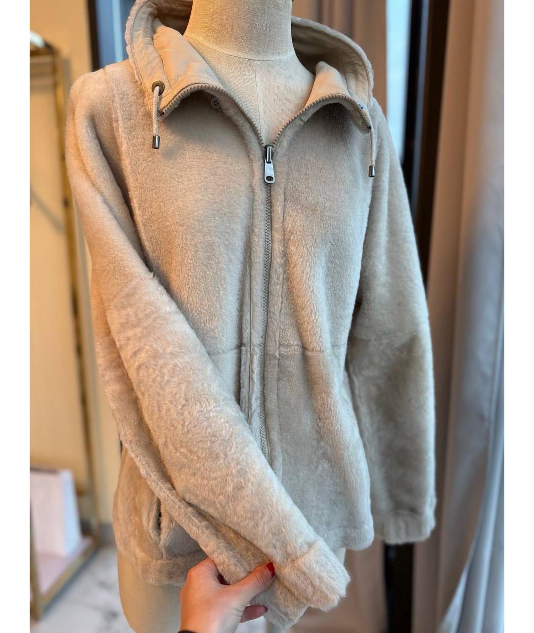 BRUNELLO CUCINELLI Серая шерстяная дубленка, фото 5