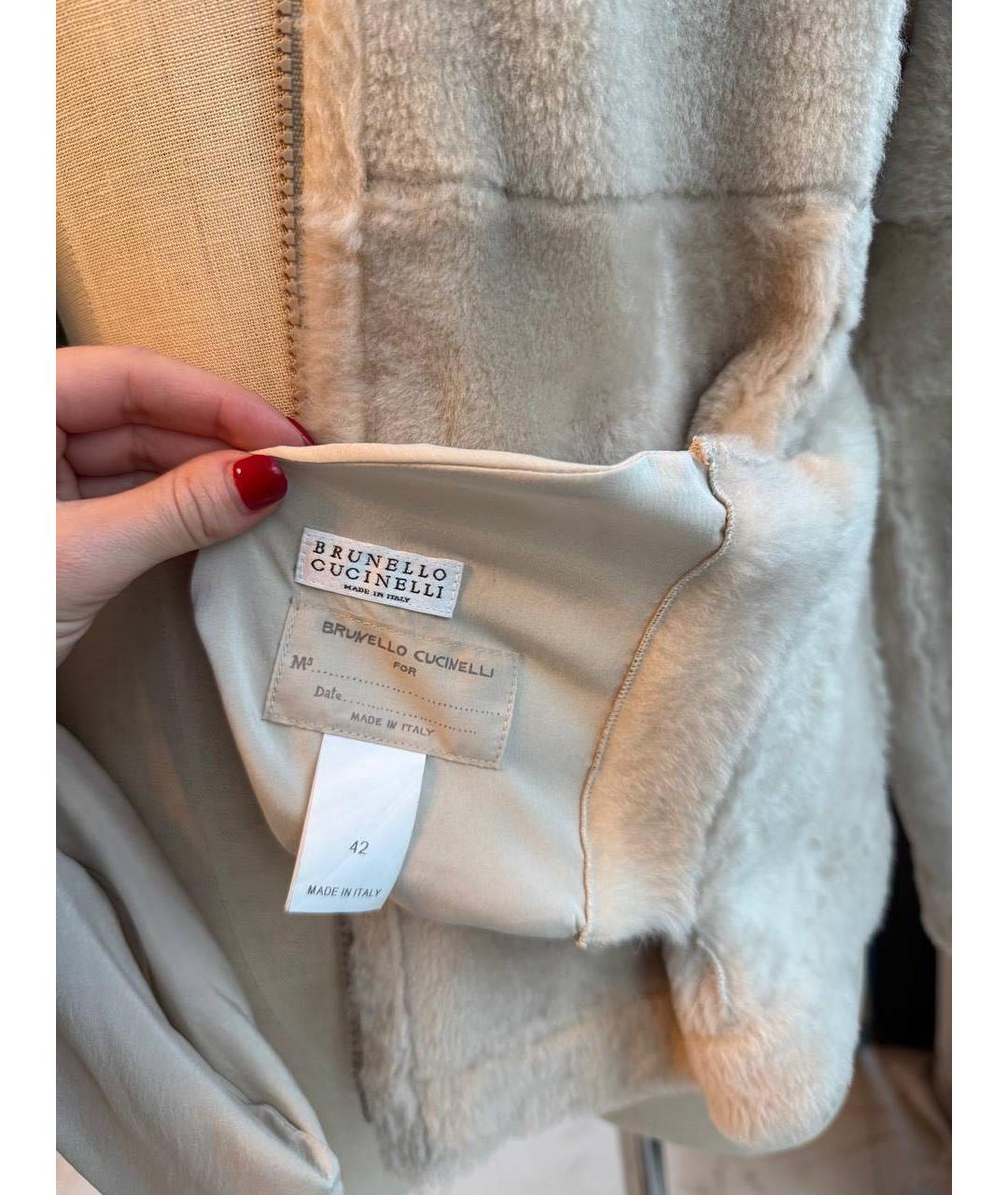 BRUNELLO CUCINELLI Серая шерстяная дубленка, фото 4