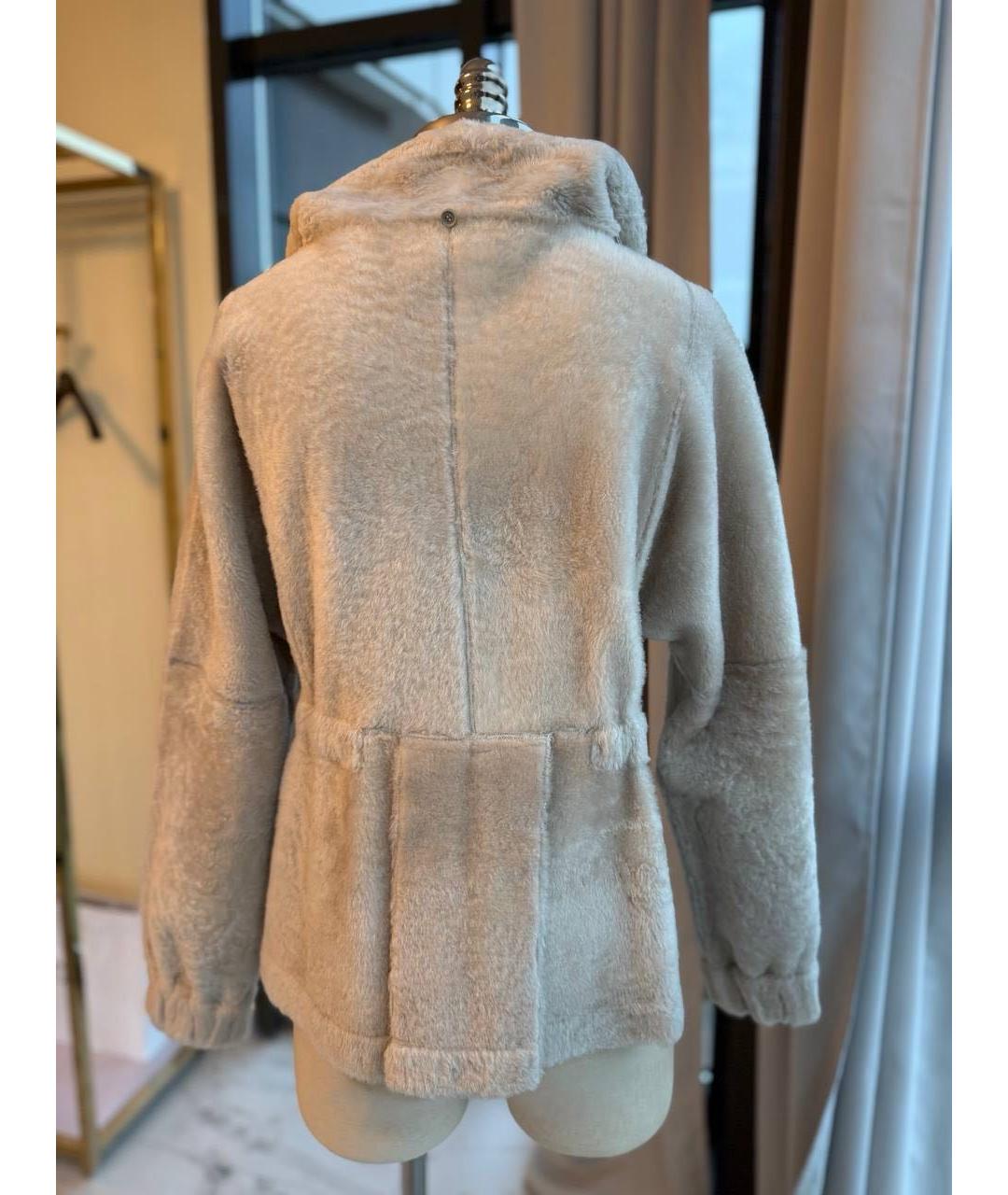 BRUNELLO CUCINELLI Серая шерстяная дубленка, фото 2