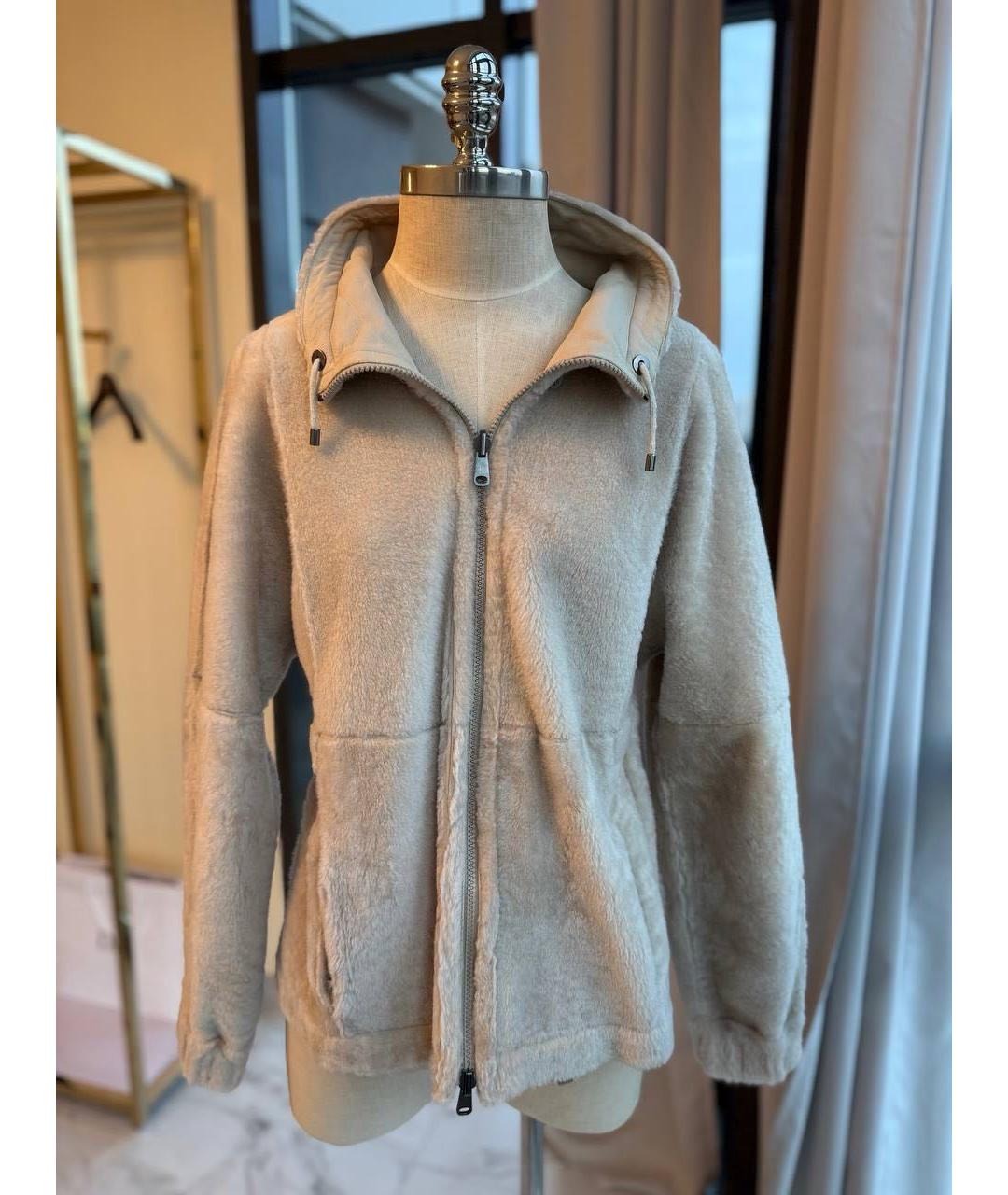 BRUNELLO CUCINELLI Серая шерстяная дубленка, фото 8