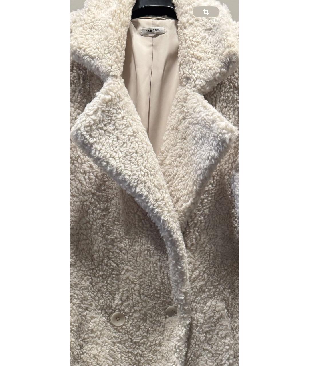 P.A.R.O.S.H. Белая полиэстеровая шуба, фото 4