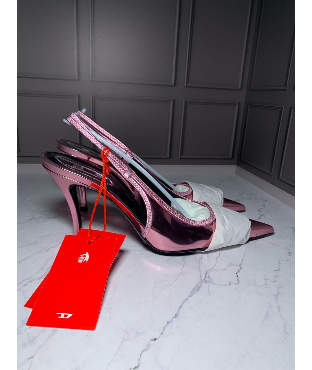 DIESEL Розовые туфли из лакированной кожи, фото 8