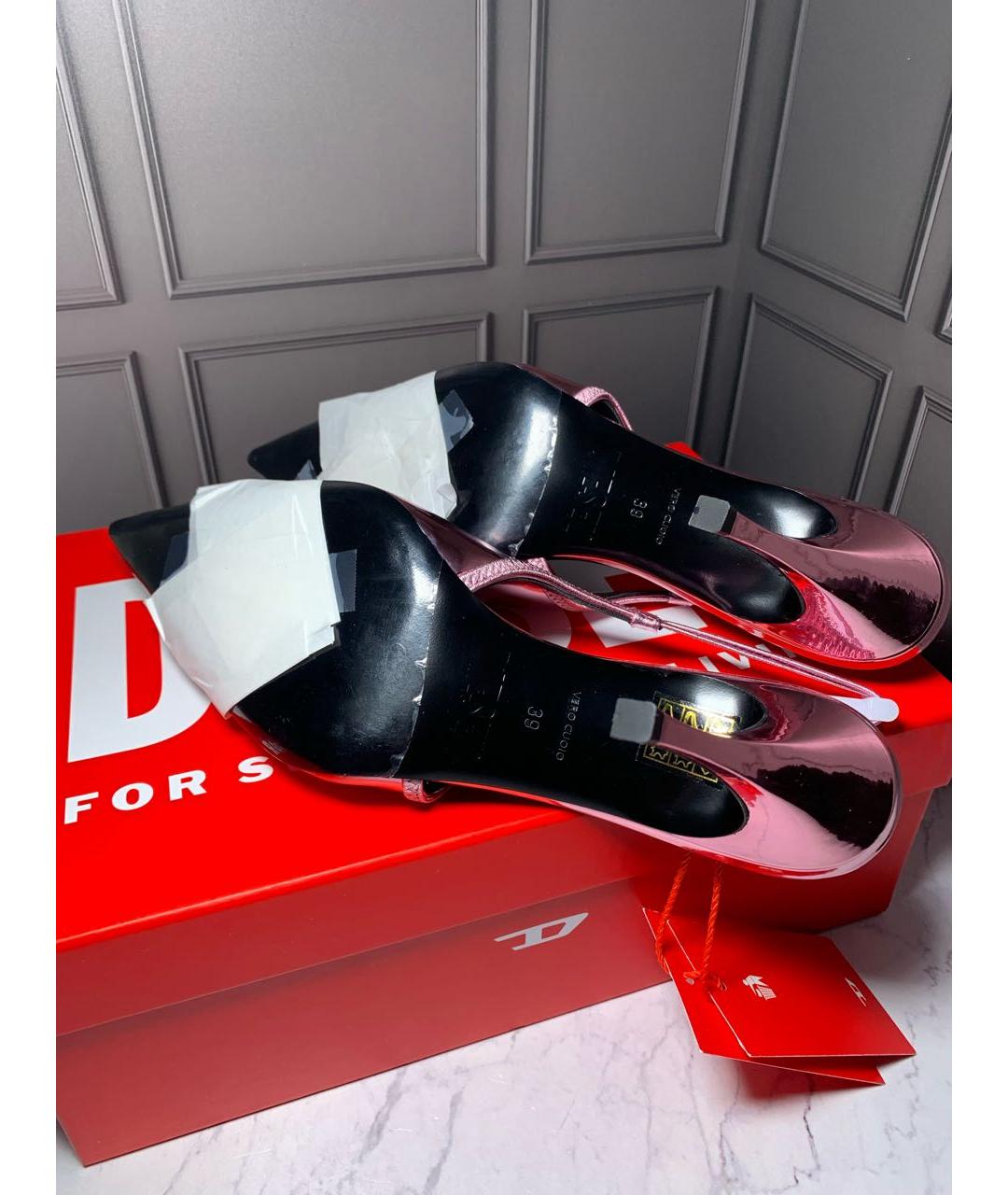 DIESEL Розовые туфли из лакированной кожи, фото 5