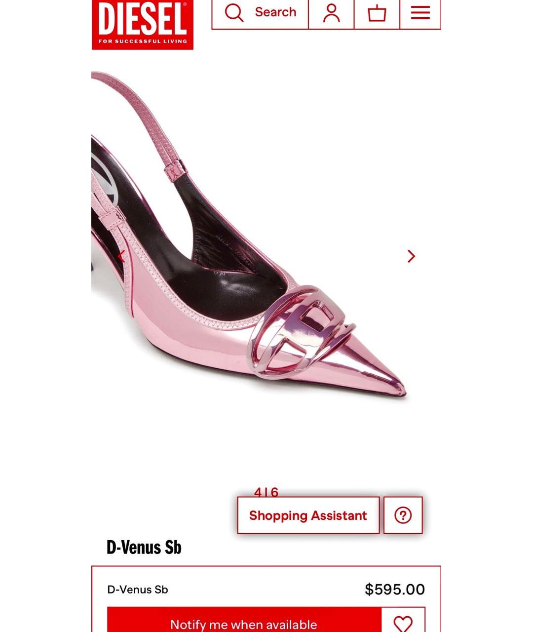 DIESEL Розовые туфли из лакированной кожи, фото 3