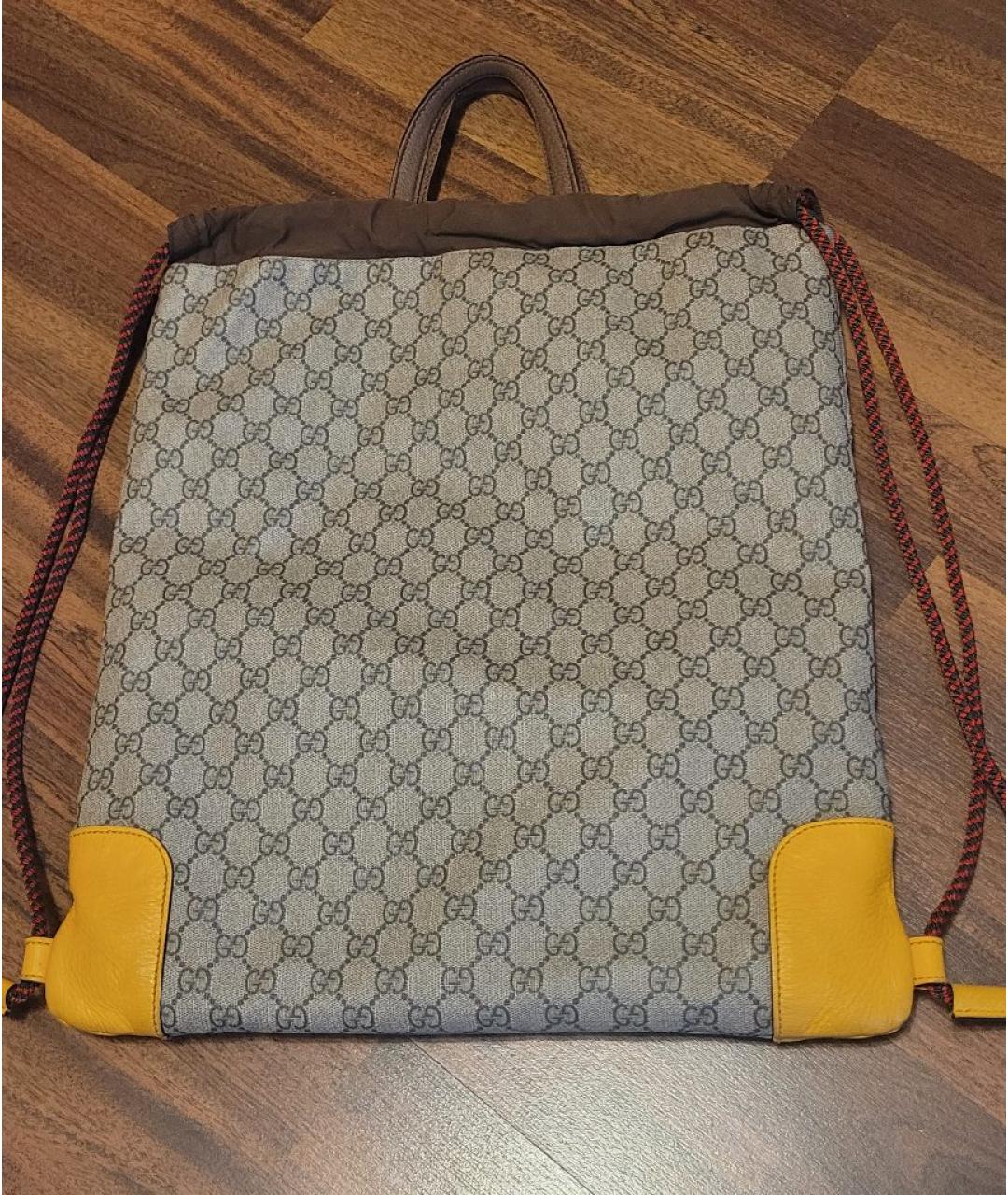 GUCCI Бежевый кожаный рюкзак, фото 3