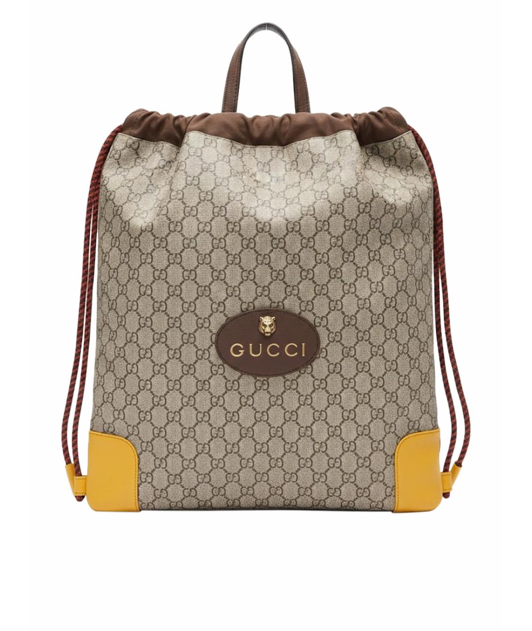 GUCCI Бежевый кожаный рюкзак, фото 1