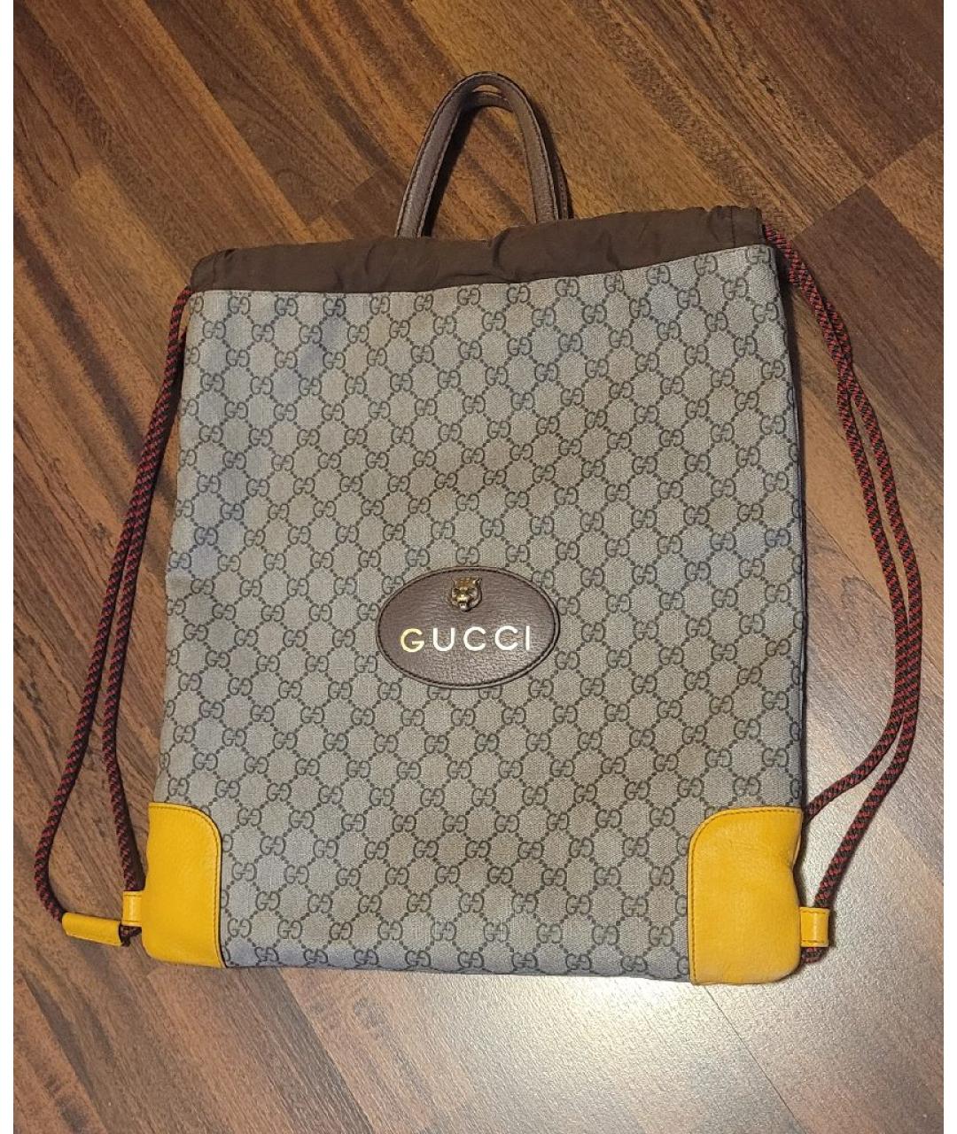 GUCCI Бежевый кожаный рюкзак, фото 8