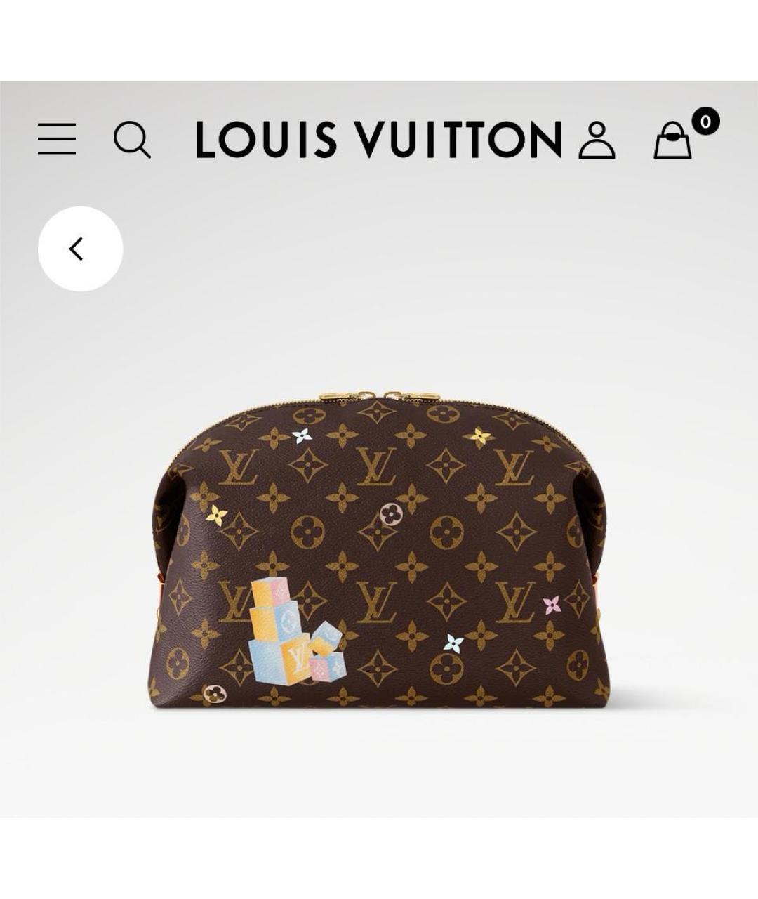 LOUIS VUITTON Коричневая косметичка, фото 2