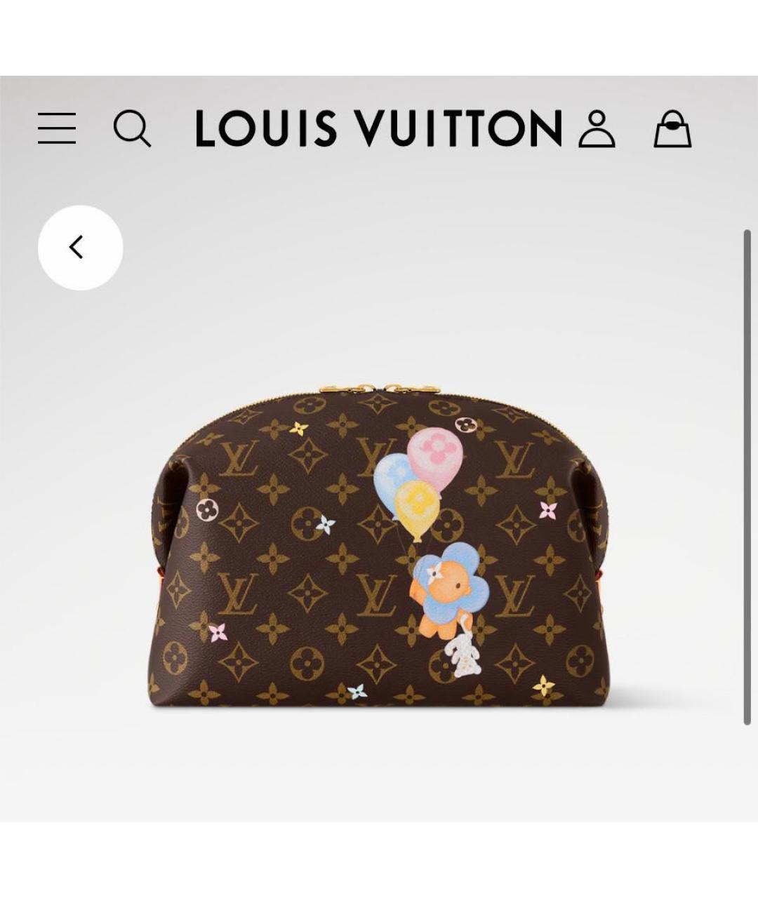 LOUIS VUITTON Коричневая косметичка, фото 6