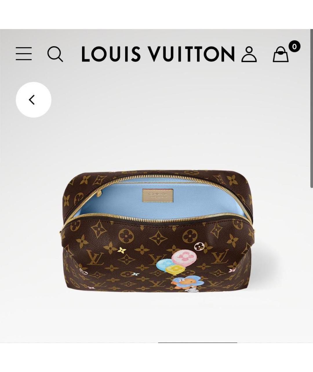 LOUIS VUITTON Коричневая косметичка, фото 3