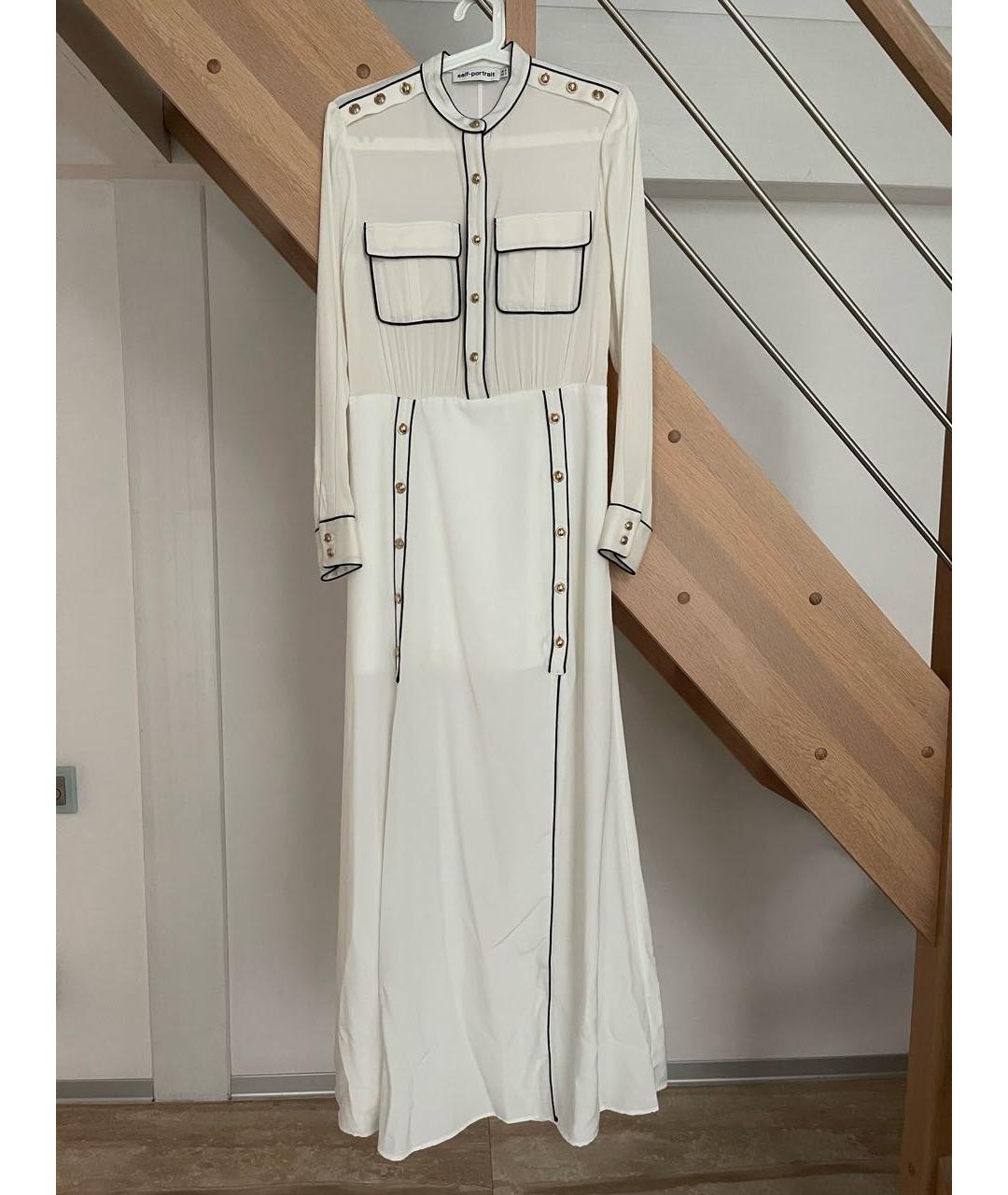 SELF-PORTRAIT Белое полиэстеровое вечернее платье, фото 5