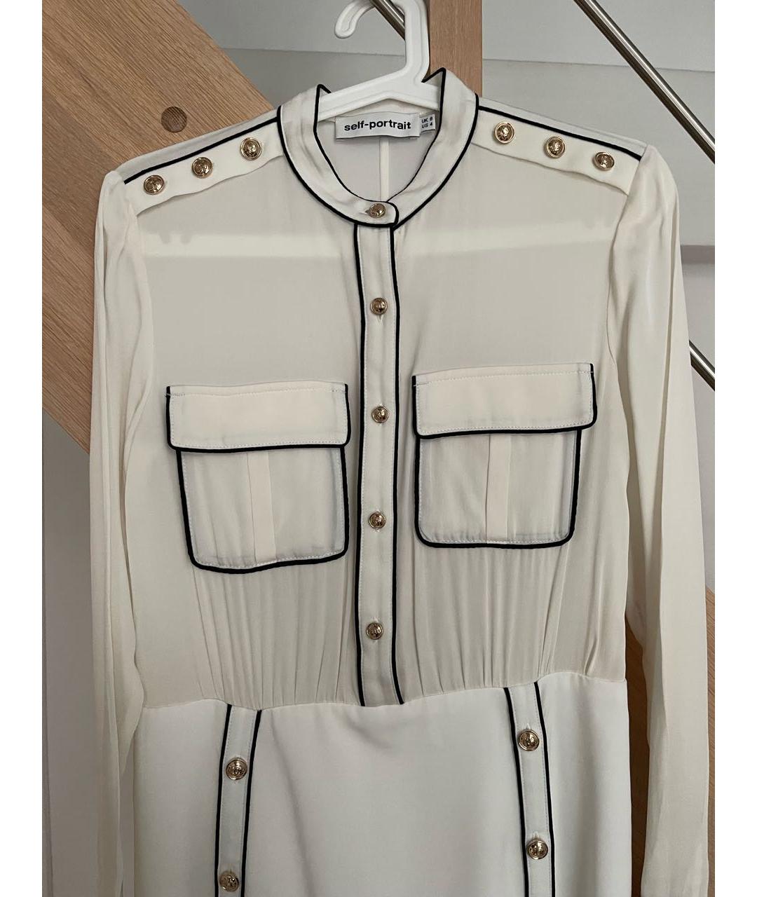 SELF-PORTRAIT Белое полиэстеровое вечернее платье, фото 4