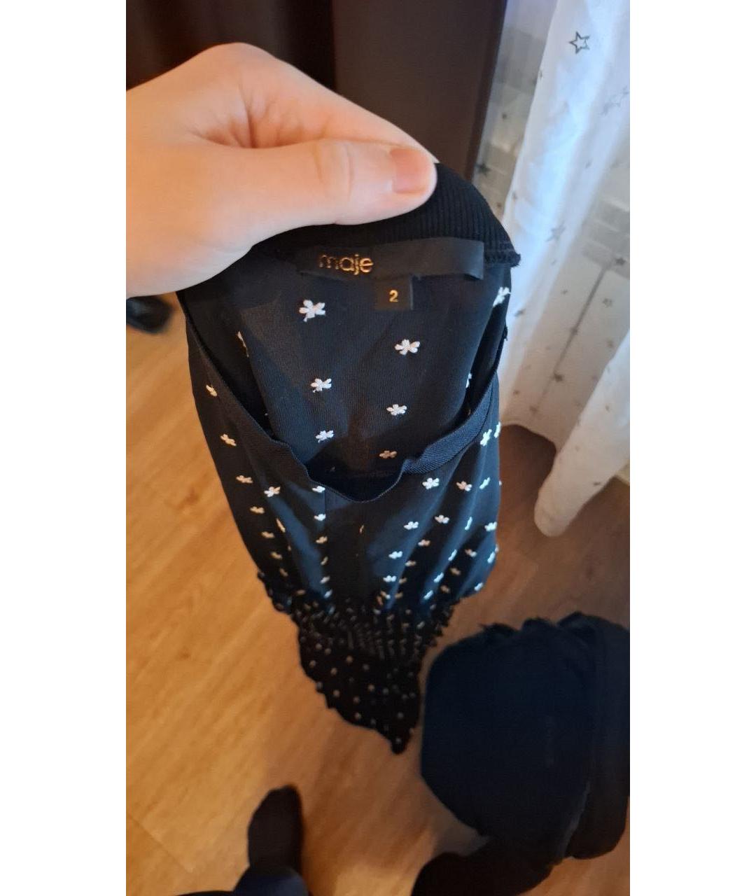 MAJE Черное полиэстеровое повседневное платье, фото 3