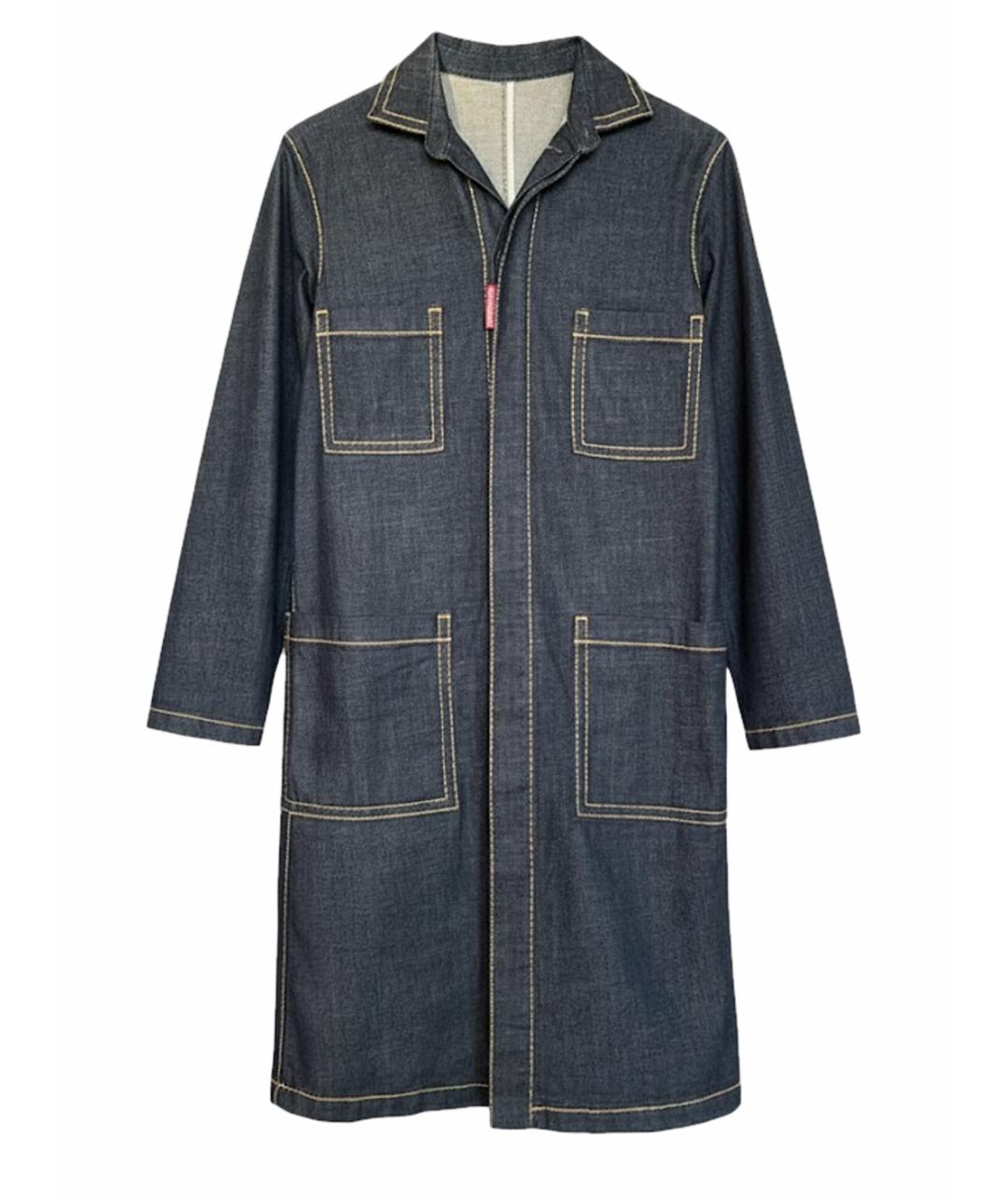 DSQUARED2 Темно-синий хлопковый тренч/плащ, фото 1