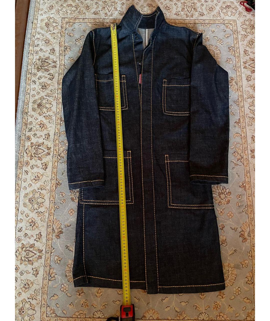 DSQUARED2 Темно-синий хлопковый тренч/плащ, фото 7