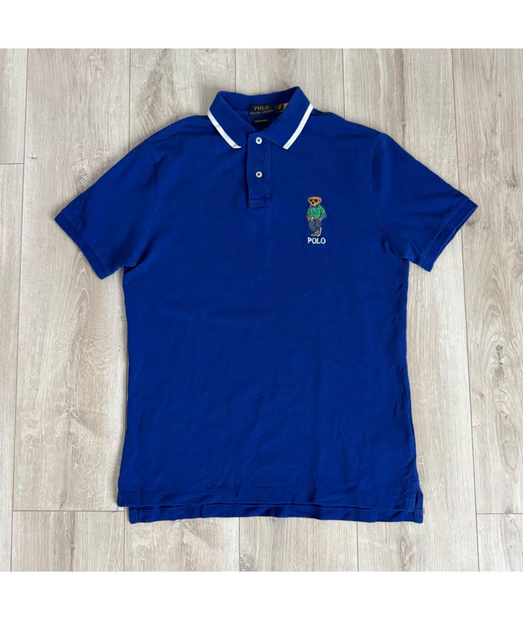 POLO RALPH LAUREN Синее хлопковое поло с коротким рукавом, фото 6