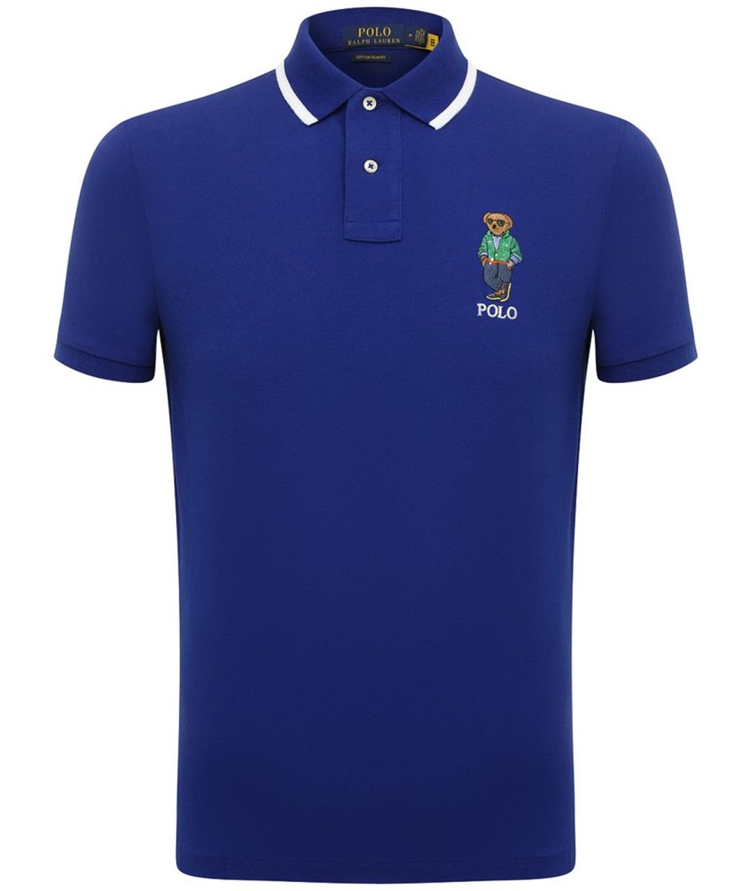 POLO RALPH LAUREN Синее хлопковое поло с коротким рукавом, фото 1