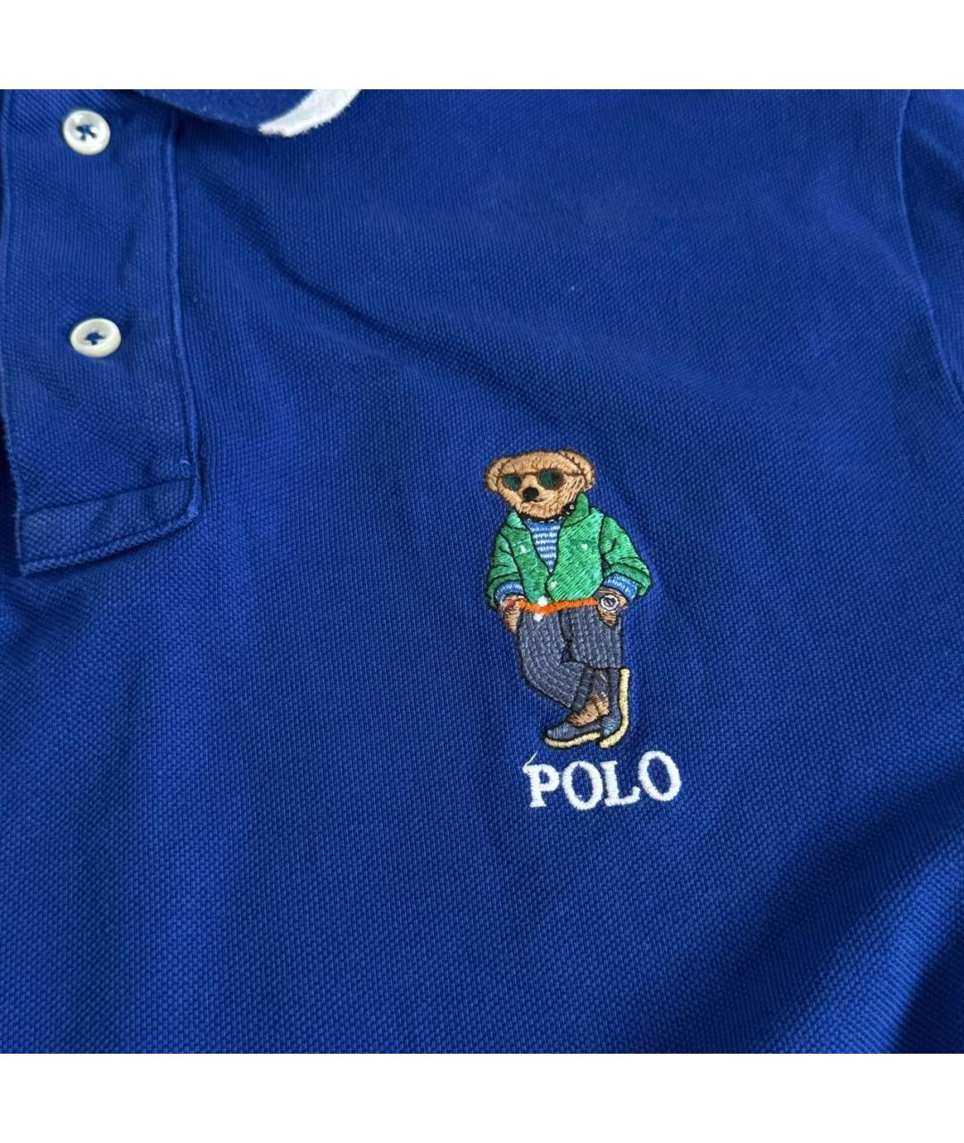 POLO RALPH LAUREN Синее хлопковое поло с коротким рукавом, фото 2