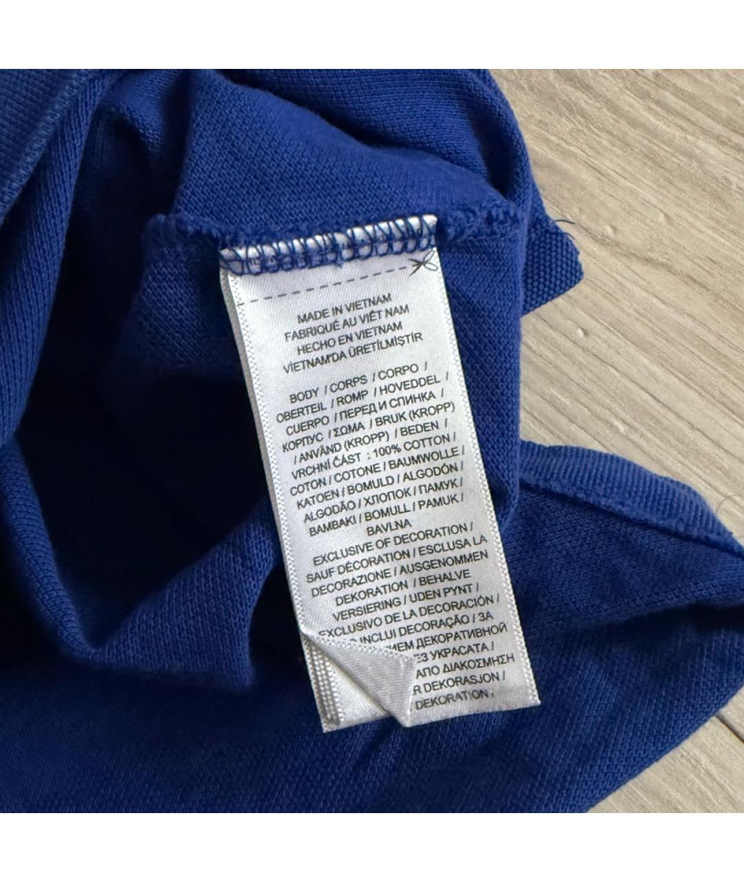 POLO RALPH LAUREN Синее хлопковое поло с коротким рукавом, фото 4