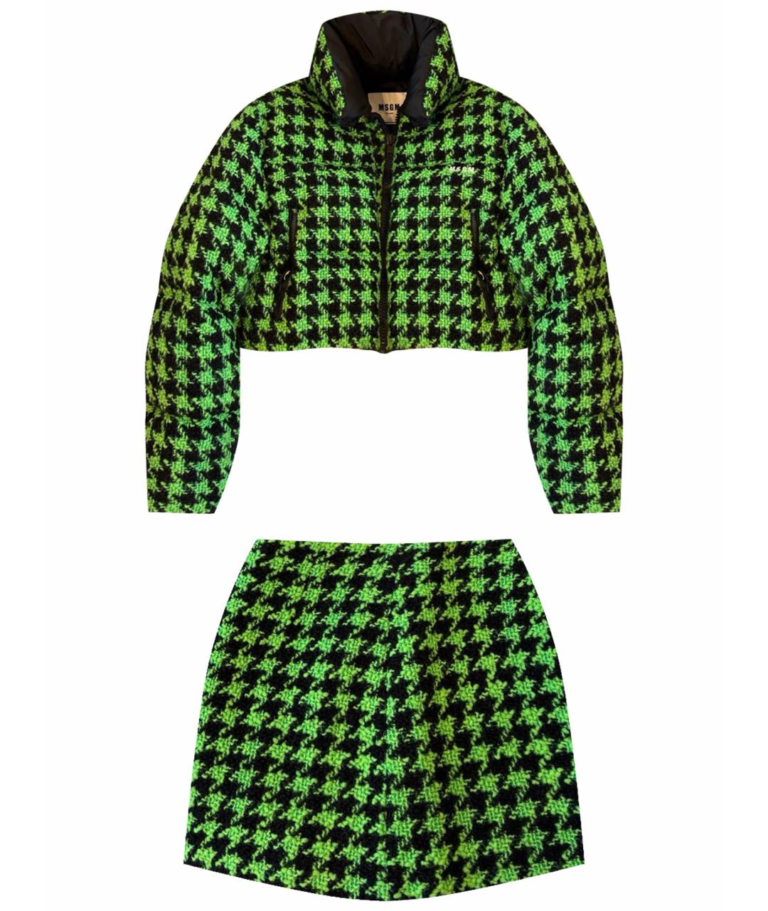 MSGM Зеленый хлопковый костюм с юбками, фото 1