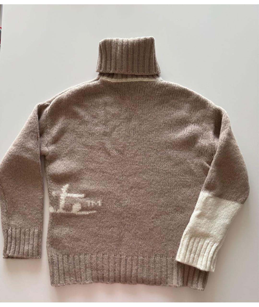 OFF-WHITE Бежевый шерстяной джемпер / свитер, фото 2