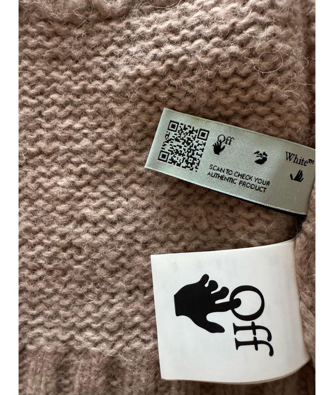 OFF-WHITE Бежевый шерстяной джемпер / свитер, фото 6