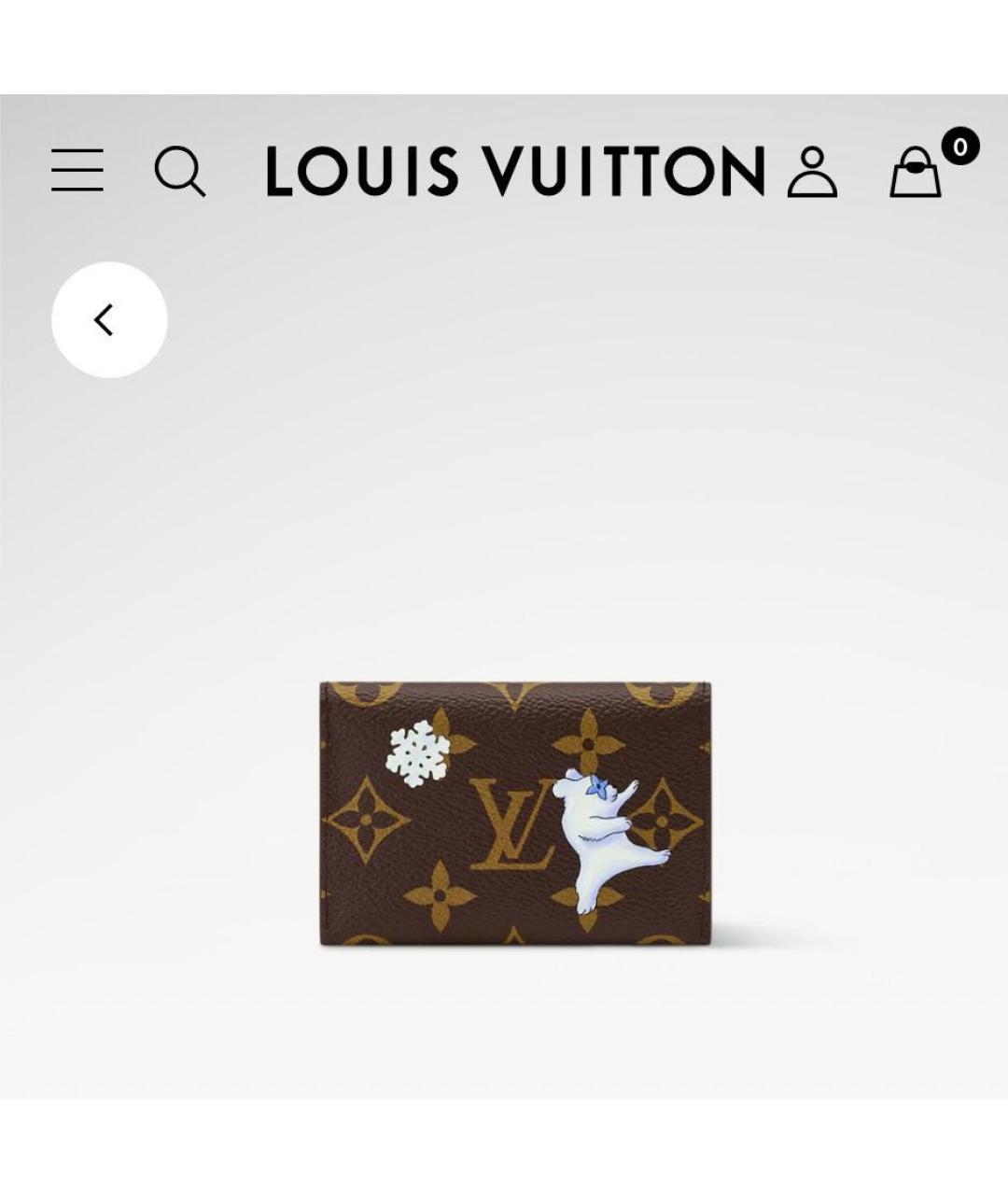 LOUIS VUITTON Коричневый кардхолдер, фото 3