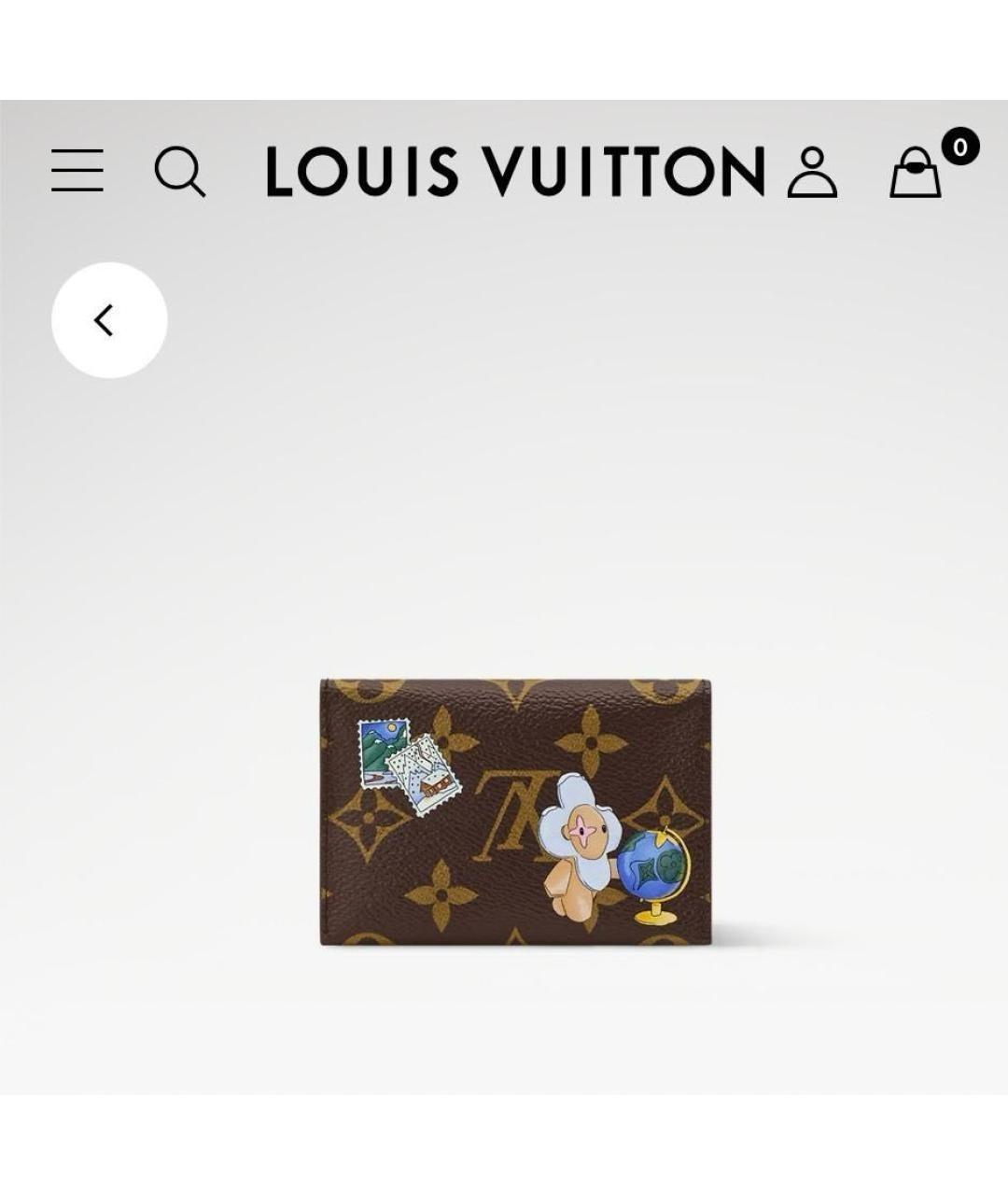 LOUIS VUITTON Коричневый кардхолдер, фото 8