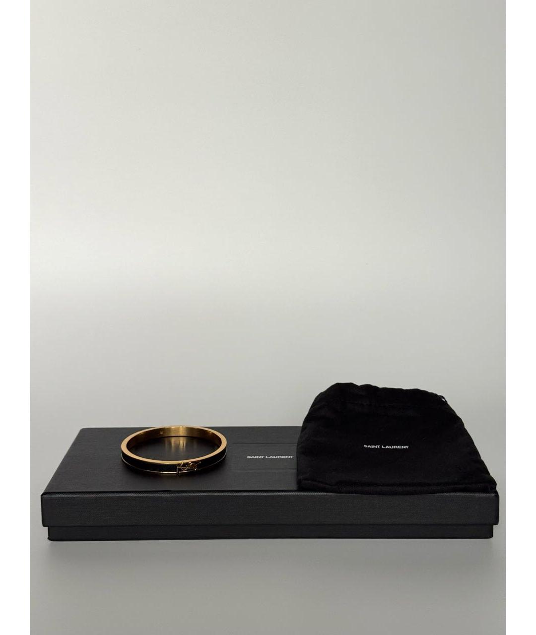 SAINT LAURENT Черный латунный браслет, фото 7